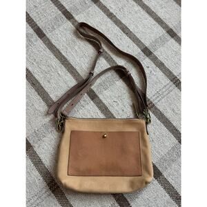 Madewell Transport Crossbody Medium Colorblock Nubuck Leather Tan Zip